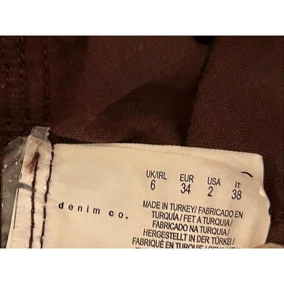 Denim & Co Brownish Red Denim High Rise Cargo Jeans READ Size 2 (6175) - Picture 9 of 11